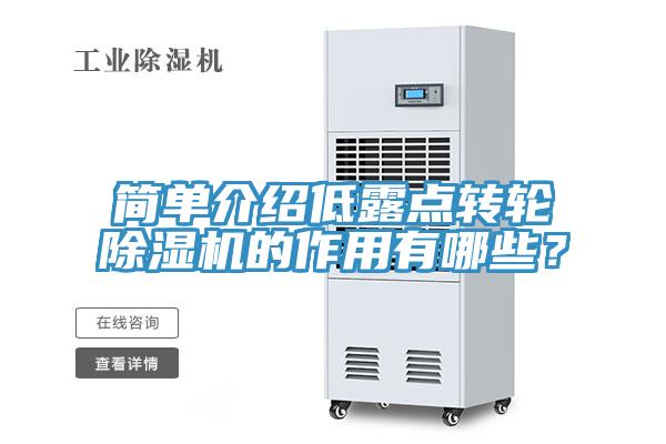 简单介绍低露点转轮小黄片直播视频的作用有哪些？