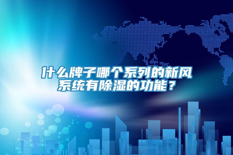 什么牌子哪个系列的新风系统有除湿的功能？